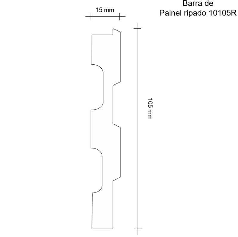 Ripado Moldufama MDF 10,5cm Branco