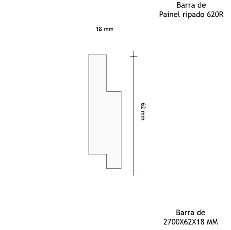 Ripado Moldufama MDF 6,2cm Branco - Estreita