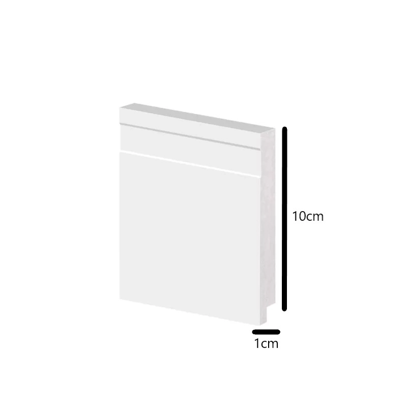 Rodapé Decor Poliestireno SLIM 10cm Branco