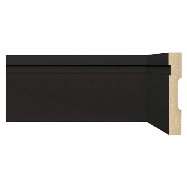 Rodapé e Guarnição Moldufama 1002 ST em MDF 10cm Preto