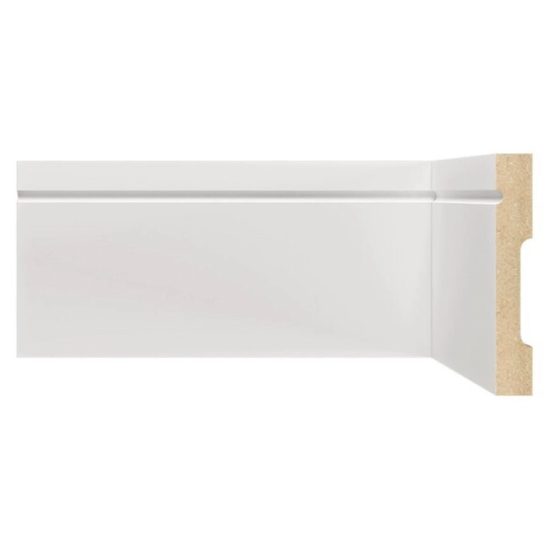 Rodapé MDF 10cm Branco Com Friso Fino