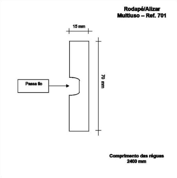 Rodapé e Guarnição Moldufama 701 UV em MDF ULTRA 7cm Branco