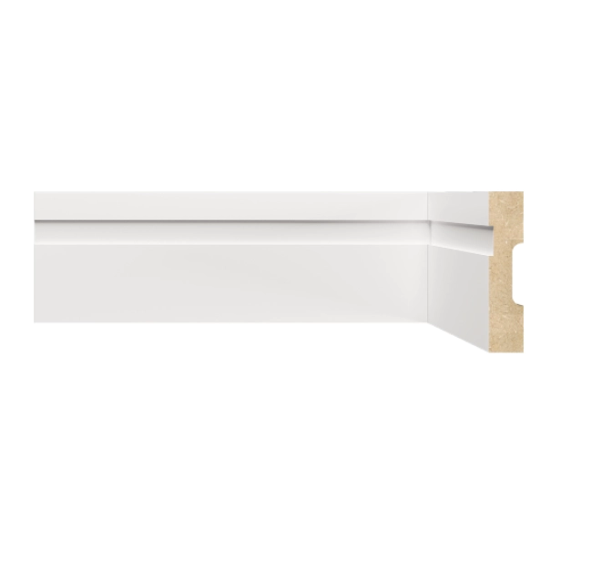 Rodapé e Guarnição Moldufama 702 ST em MDF 7cm Branco