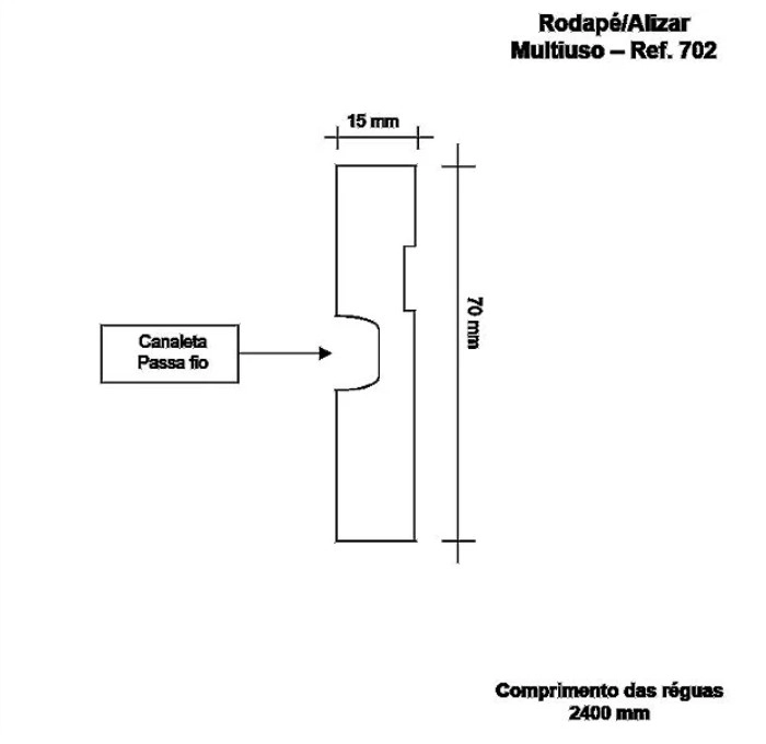 Rodapé e Guarnição Moldufama 702 ST em MDF 7cm Cedro