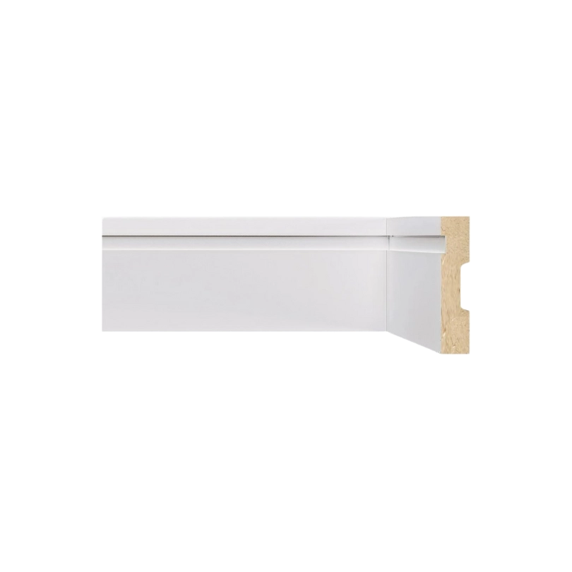 Rodapé e Guarnição Moldufama 802 ST em MDF 8cm Branco