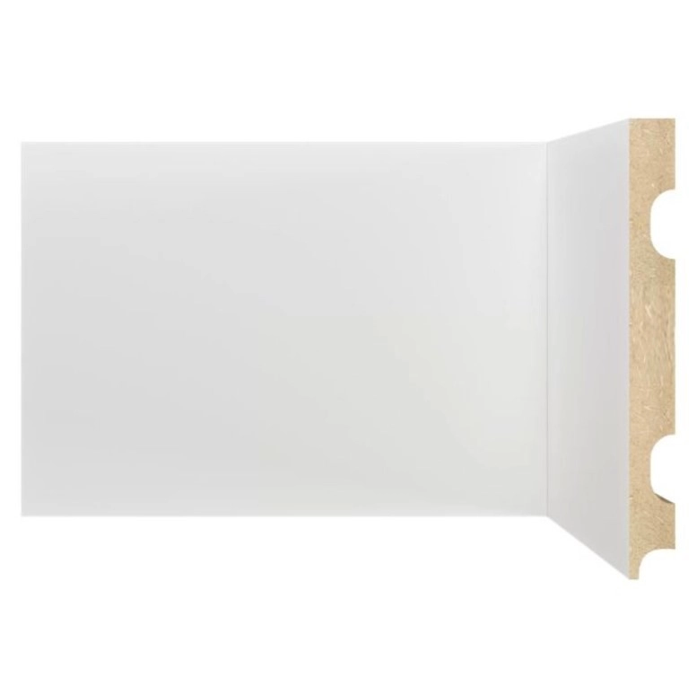 Rodapé Moldufama ST em MDF 15cm Branco Sem Friso