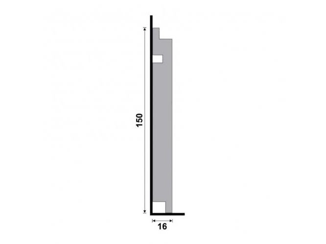 Rodapé Santa Luzia 3461 em Poliestireno - 15cm Preto