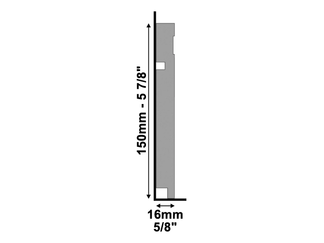 Rodapé Santa Luzia 480 em Poliestireno 15cm Cinza Glacial