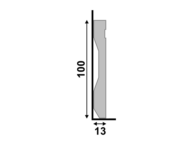 Rodapé Santa Luzia LEV102 em Poliestireno 10cm Branco