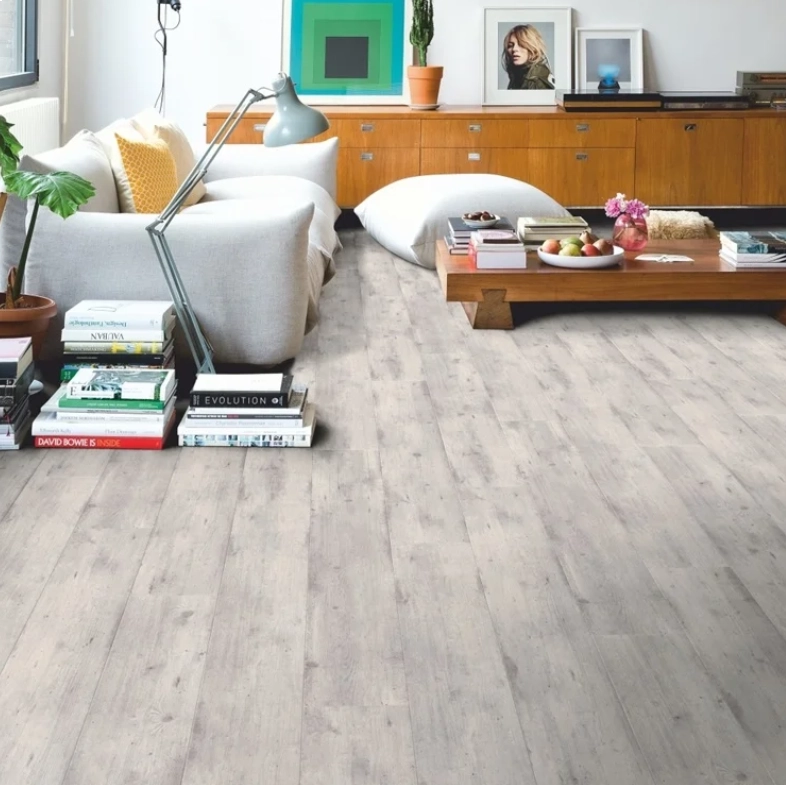 Piso Laminado Quick Step Impressive 1861 - Concreto Amadeirado Cinza Claro