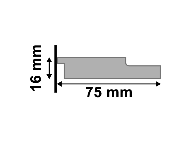 Ripa Santa Luzia 22615 em Poliestireno 7,5cm Cinza Glacial