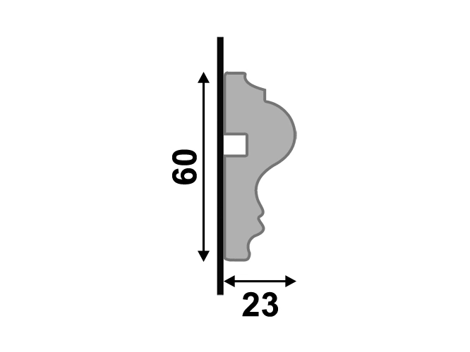 Rodameio Santa Luzia 467 em Poliestireno 6,0cm Branco