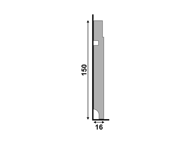 Rodapé Santa Luzia 502 em Poliestireno - 15cm Branco