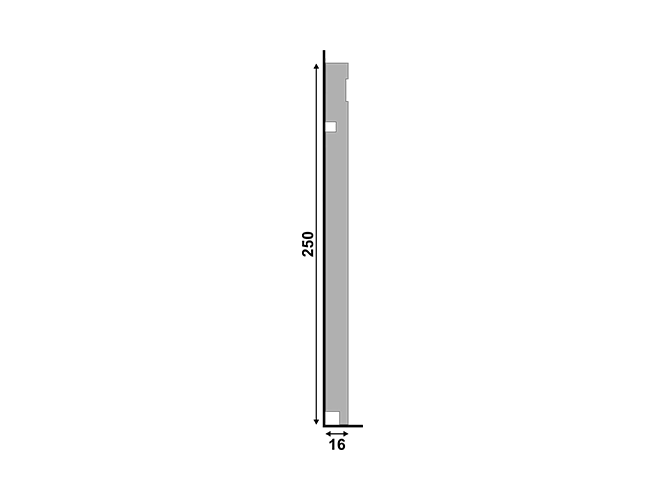 Rodapé Santa Luzia 546 em Poliestireno 25cm Branco